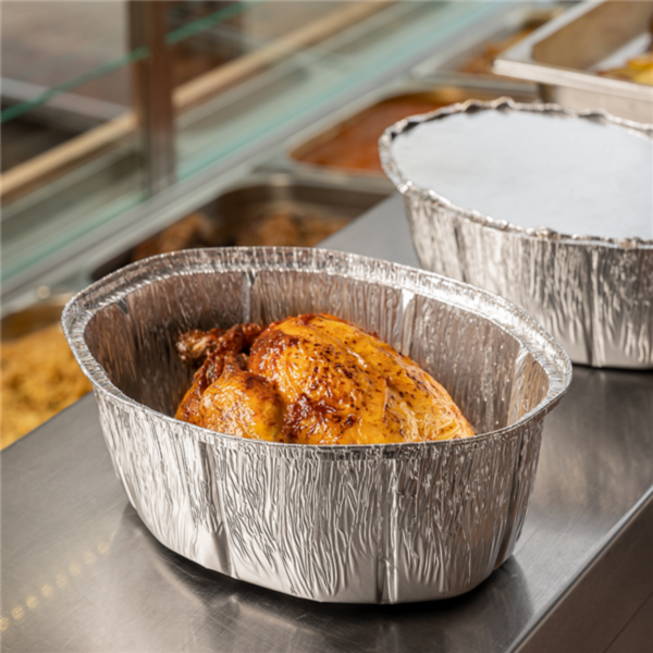 Récipient alu pour poulets 2500ml 255x84mm Ref 325.24 C/500 P/100 -unité-
