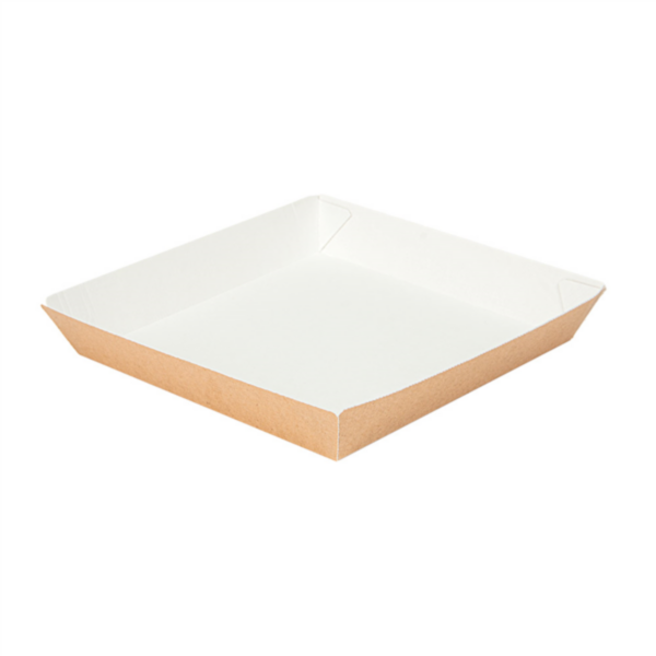 Assiette plateau 18x18x2.9cm carton kraft naturel Ref 264.00 C/400 P/50 -unité-