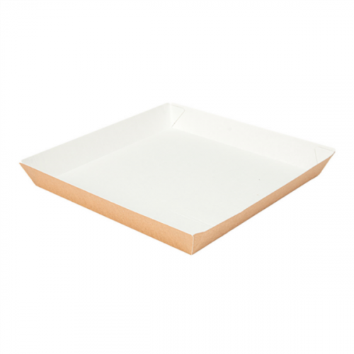 Assiette plateau 23x23x2.9cm carton kraft naturel Ref 264.01 C/400 P/50 -unité-
