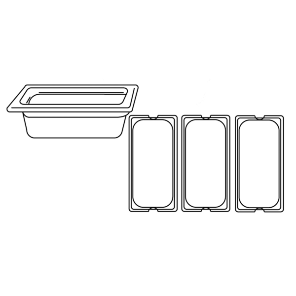 BAC GASTRONOME 1/3 4,9 L 32,5x17,5x15 CM ARGENTE INOX (1 UNITÉ)