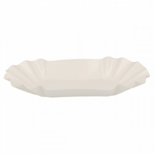 Barquette ovale plastifiée 19x11x3.5cm C/1000 P/250 unité 140.45