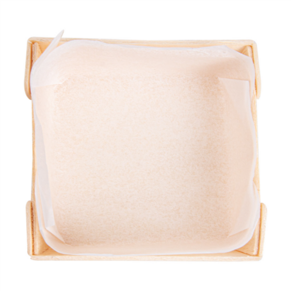 Barquette bois + moule siliconé pour cuisson 70x70x20mm 254.03 C/300 P/25 -unité-