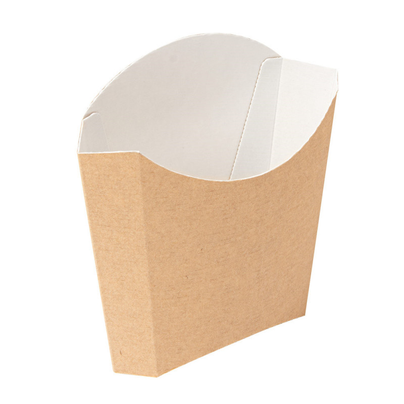 BOÎTES À FRITES STANDARD 'THEPACK' 135 G 220 G/M2 13x8x13,5 CM NATUREL CARTON ONDULÉ NANO-MICRO Ref 234.38 C/1200 P/200 -unité-