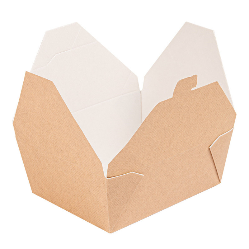 Boite Américaine Micro ondable The Pack 1350ml 152x121x65mm carton ondulé ref 234.57 C/300 -unité-