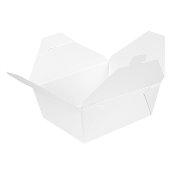 Boite Américaine Blanche Micro ondable The Pack 1350ml 152x121x65mm carton ondulé ref 234.56 C/300 -unité-
