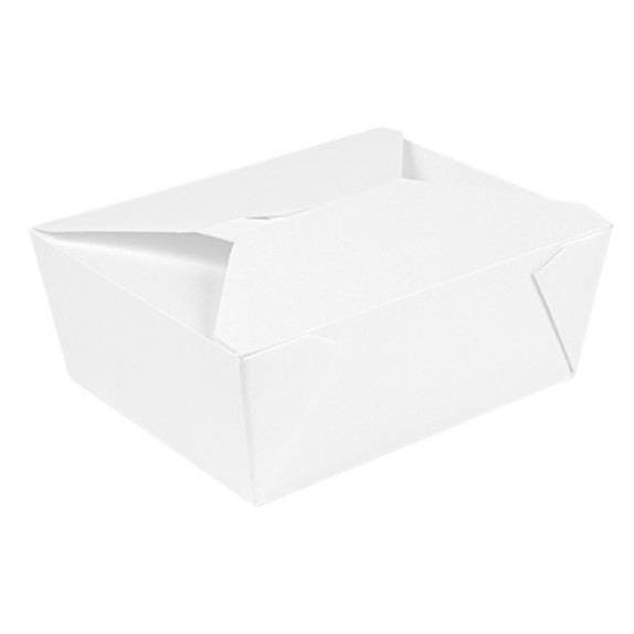 Boite Américaine Blanche Micro ondable The Pack 1350ml 152x121x65mm carton ondulé ref 234.56 C/300 -unité-