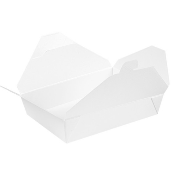 Boite Américaine Blanche Micro ondable The Pack 1470ml 196x140x45mm carton ondulé ref 234.59 C/300 -unité-