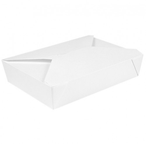 Boite Américaine Blanche Micro ondable The Pack 1470ml 196x140x45mm carton ondulé ref 234.59 C/300 -unité-