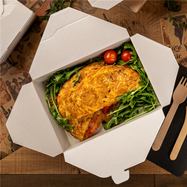 Boite Américaine Blanche Micro ondable The Pack 1980ml 196x140x62mm carton ondulé ref 234.62 C/200 -unité-