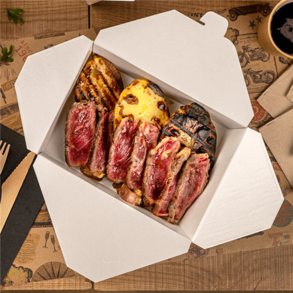 Boite Américaine Blanche Micro ondable The Pack 2880ml 196x140x90mm carton ondulé ref 234.65 C/200 -unité-