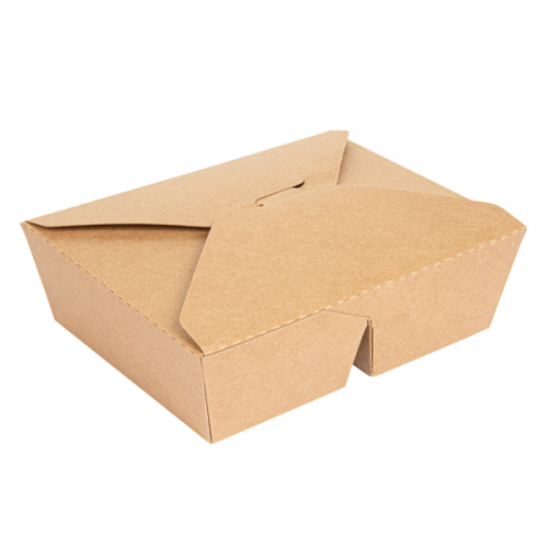 Boites Américaines 2 compartiments 475+475ml 168x135x50mm Kraft écru neutre Ref 252.30 C/200 P/50 -unité-