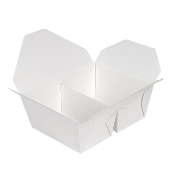 Boites Américaines 2 compartiments 675+675ml 121x152x65mm Blanche Ref 258.52 C/300 P/50 -unité-