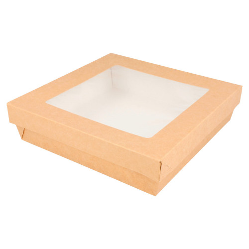 Boite carton 750ml + couvercle fenêtre séparé 140x140x50mm 224.45 C/250 P/25 -unité-