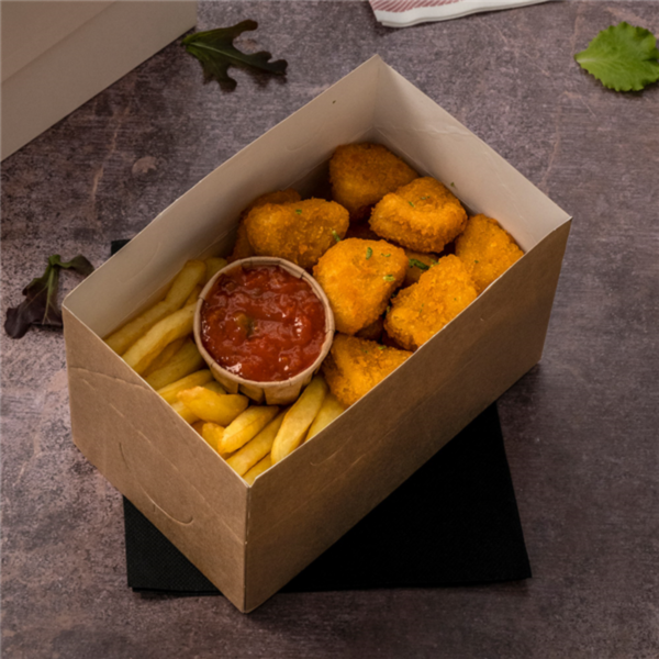 Boites Kraft pour repas à emporter 2000ml Ref 256.66 C/300 P/50 -unité-