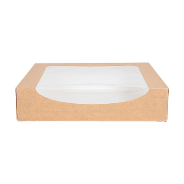 Boite avec fenêtre Kraft brun 23x23x5cm 255.88 C/300 P/50 -unité-