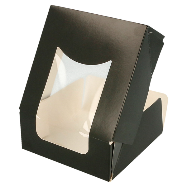 Boite avec fenêtre Noire 10x10x4cm 252.24 C/400 P/50 -unité-