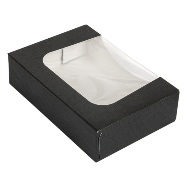 Boite avec fenêtre Noire 17,5x12x4,5cm 252.26 C/400 P/50 -unité-