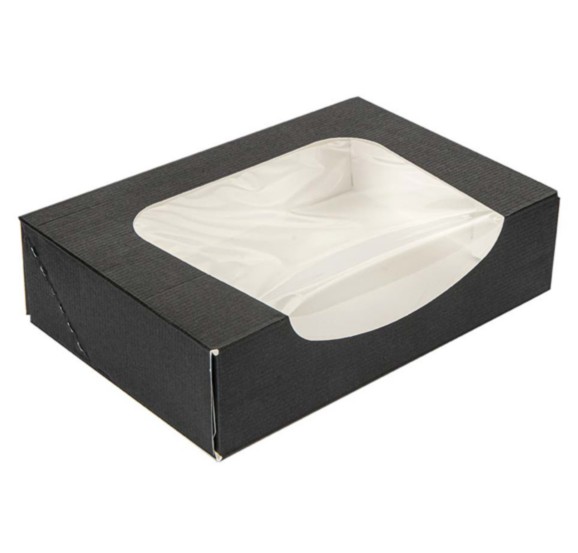 Boite avec fenêtre Noire 17,5x12x4,5cm 252.26 C/400 P/50 -unité-