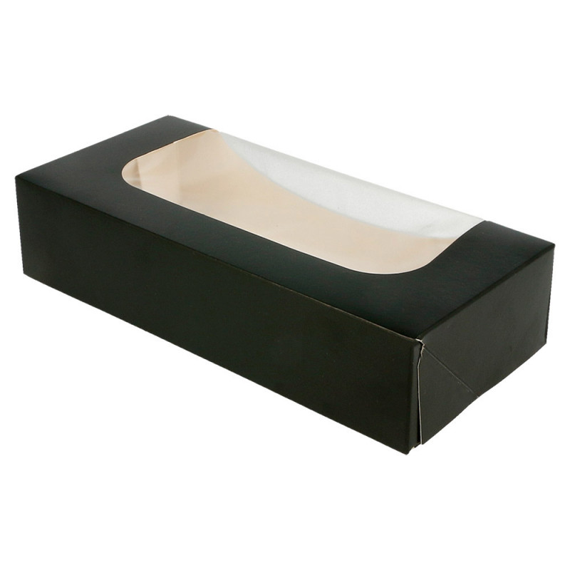 Boite avec fenêtre Noire 19.7x9x4.5cm 252.25 C/400 P/50 -unité-