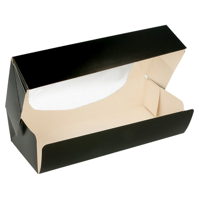 Boite avec fenêtre Noire 19.7x9x4.5cm 252.25 C/400 P/50 -unité-