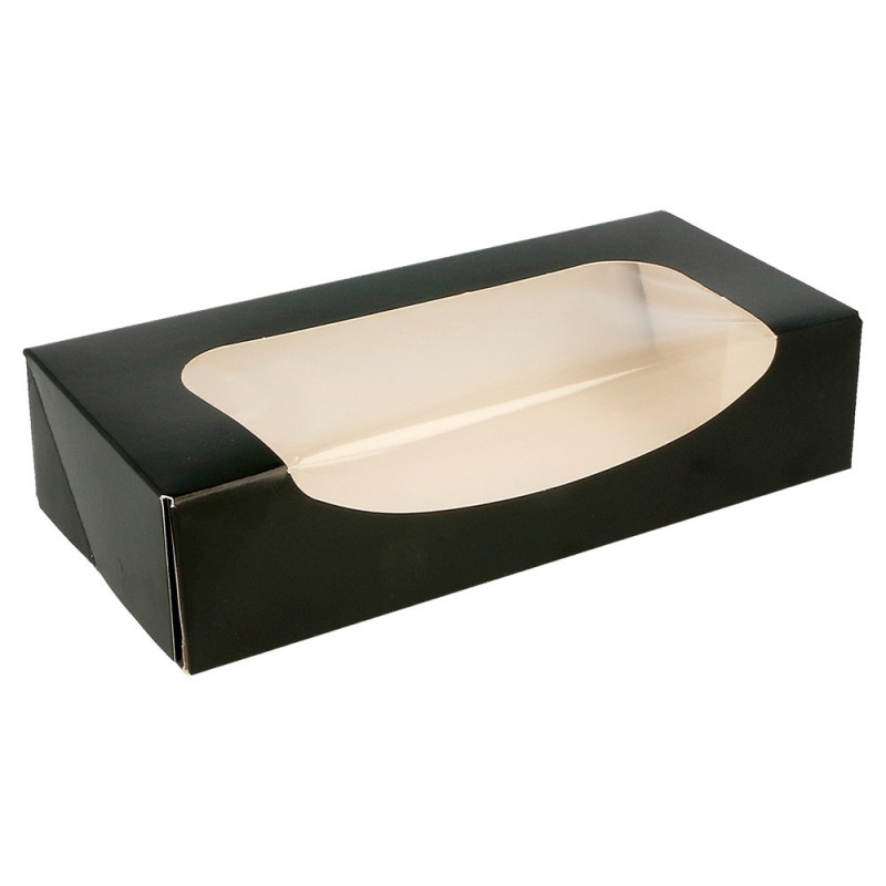 Boite avec fenêtre Noire 19.7x9x4.5cm 252.25 C/400 P/50 -unité-