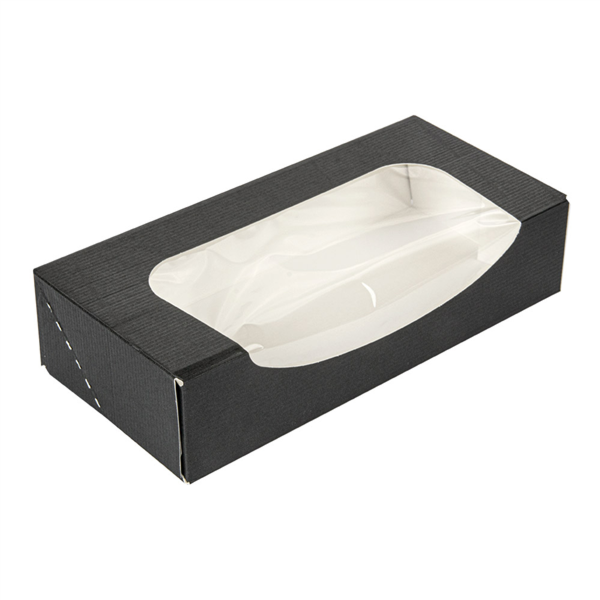 Boite avec fenêtre Noire 19.7x9x4.5cm 252.25 C/400 P/50 -unité-