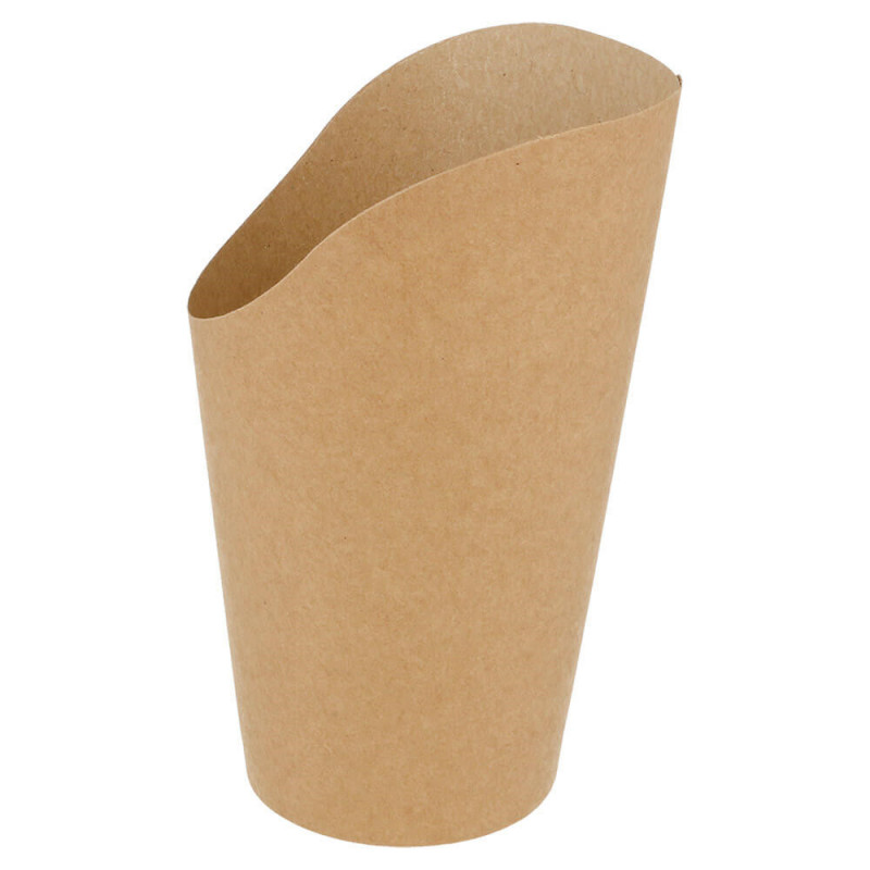 Boite frite ronde ouverte Kraft brun neutre 85mmx135mm 480ml  221.19 C/1000 P/50 -unité-