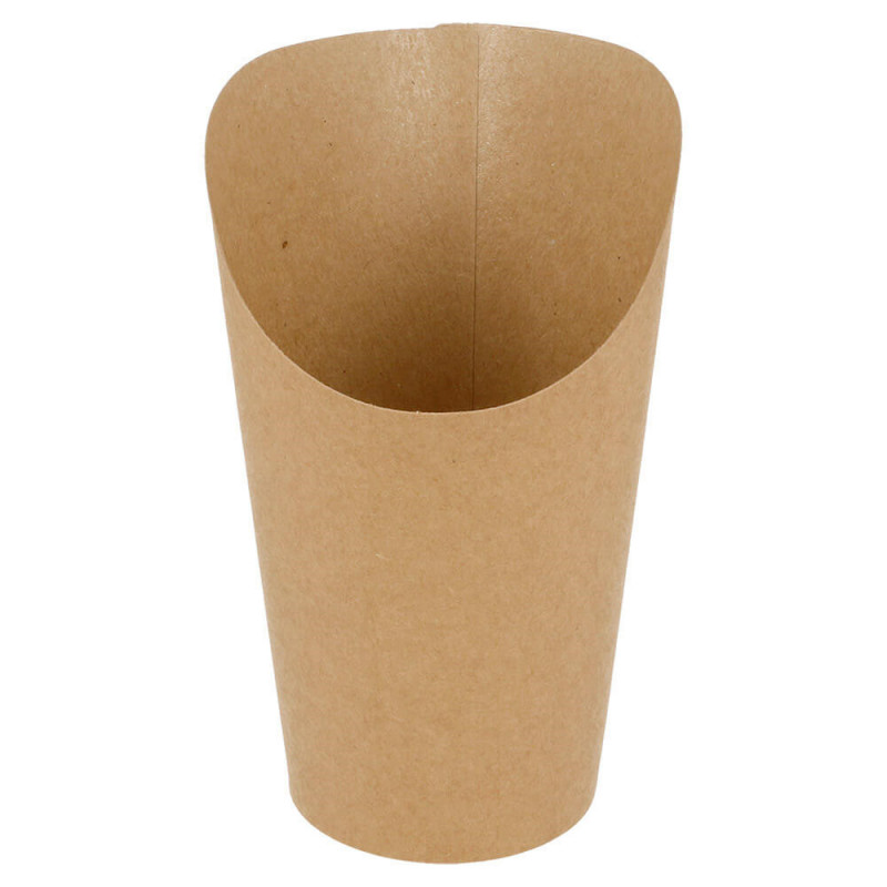 Boite frite ronde ouverte Kraft brun neutre 85mmx135mm 480ml  221.19 C/1000 P/50 -unité-