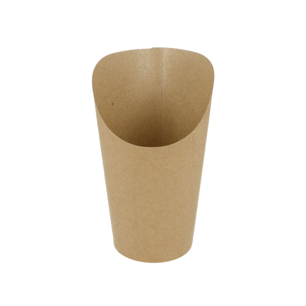 Boite frite ronde ouverte kraft brun neutre 85mmx180mm 660ml 233.47 C/1000 P/50 -unité-