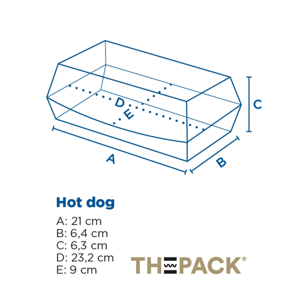 Boite Hot Dog Kraft neutre 235x90x60mm 234.25 C/450 P/50 -unité-