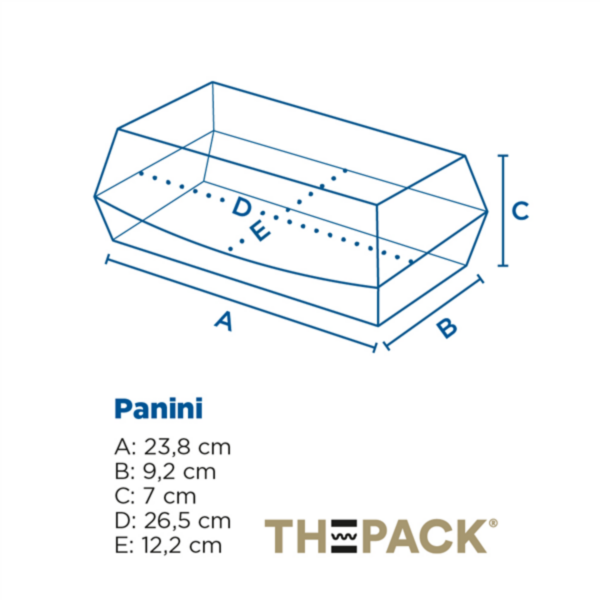 Boite panini Blanche 265x122x70mm Ref 234.29 C/300 -unité-
