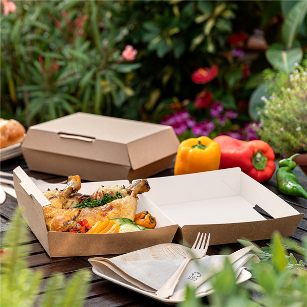 Boites Lunch Box Kraft 210x205x80mm Ref 254.58 C/300 P/50 -unité-