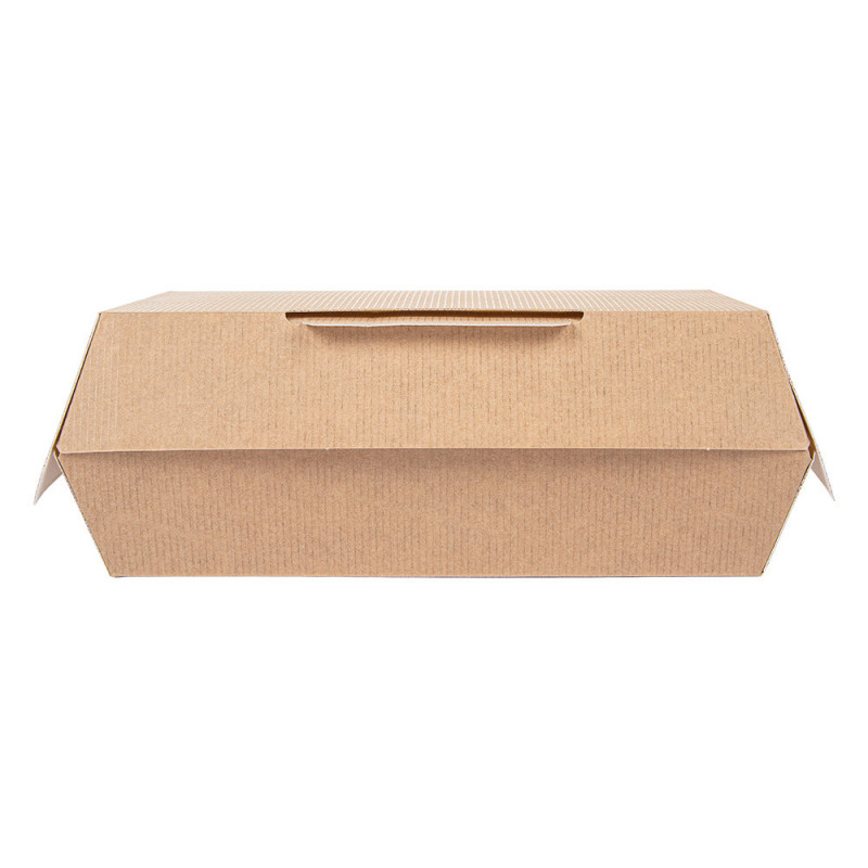 BOÎTES LUNCH BOX 'THEPACK' 220 G/M2 19,5x11,5x6,5 CM NATUREL CARTON ONDULÉ NANO-MICRO 235.03 C/300 -unité-