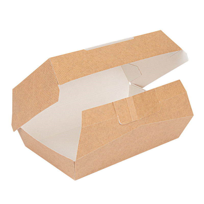 BOÎTES LUNCH BOX 'THEPACK' 220 G/M2 19,5x11,5x6,5 CM NATUREL CARTON ONDULÉ NANO-MICRO 235.03 C/300 -unité-