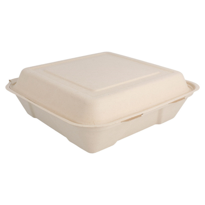 Boite Repas Fibre Végétale Kraft naturel 225x225x75mm 150.44 C/200 P/50 -unité-