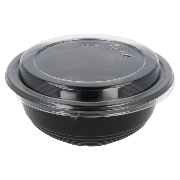 Bol noir + couvercle PP 450 ml Ø15x6cm 195.40 C/600 -unité-