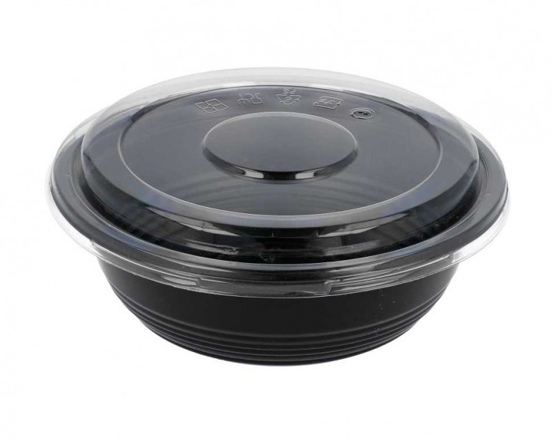 Bol noir + couvercle PP 700 ml Ø17x6,1 cm 195.41 C/500 -unité-