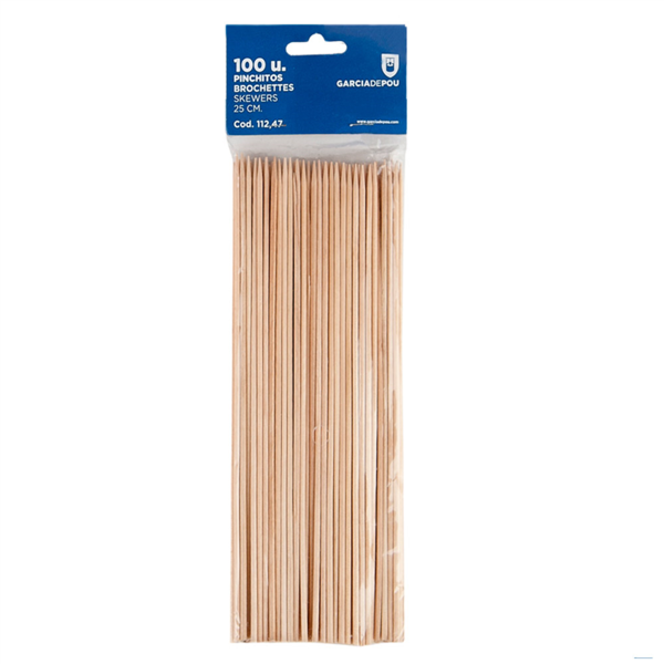 Brochette en bois extra 0.28x25 C/5000 P/100 112.47 unité