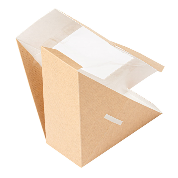 Boite sandwich carton avec fenêtre 12,4x12,4x5,5cm 253.56 C/500 -unité-