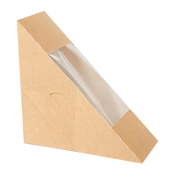 Boite sandwich carton avec fenêtre 12,4x12,4x5,5cm 253.56 C/500 -unité-