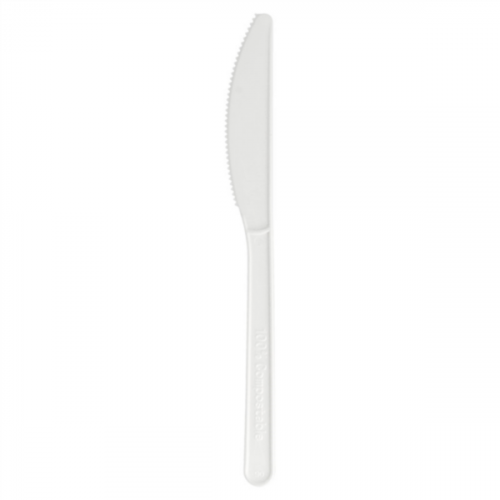Couteau blanc CPLA compostable et biodégradable 18cm Ref 223.52 C/1000 P/50 -unité-