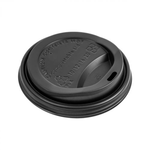 Couvercle CPLA noir pour gobelet 300ml Ref 228.75 C/1000 -unité-