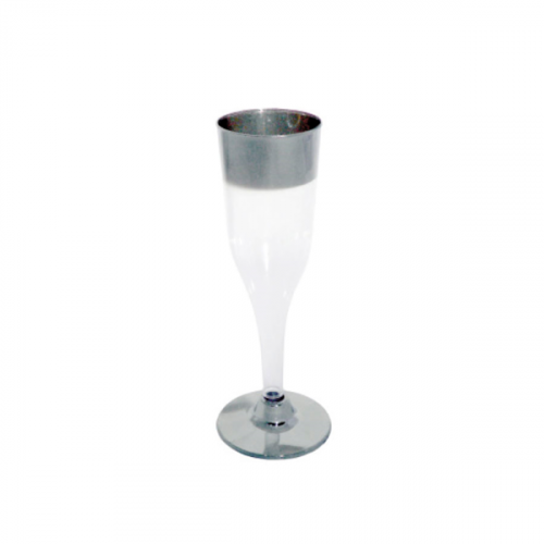 FLÛTES CHAMPAGNE liseret argent 180 ML TRANSPARENT POLYCARBONATE 188.83 unité p/30