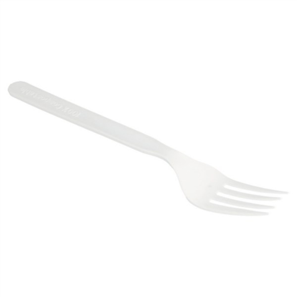 Fourchette blanche CPLA compostable et biodégradable 17cm Ref 223.50 C/1000 P/50 -unité-