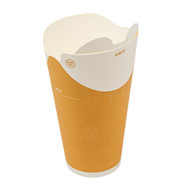 Gobelet carton avec couvercle intégré 370ml Ref 280.37 C/800 P/40 -unité-