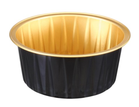 MOULE ALUMINIUM 150 ML Ø9,3x3,3 cm NOIR/OR ALUMINIUM C/100 UNITE 214.66
