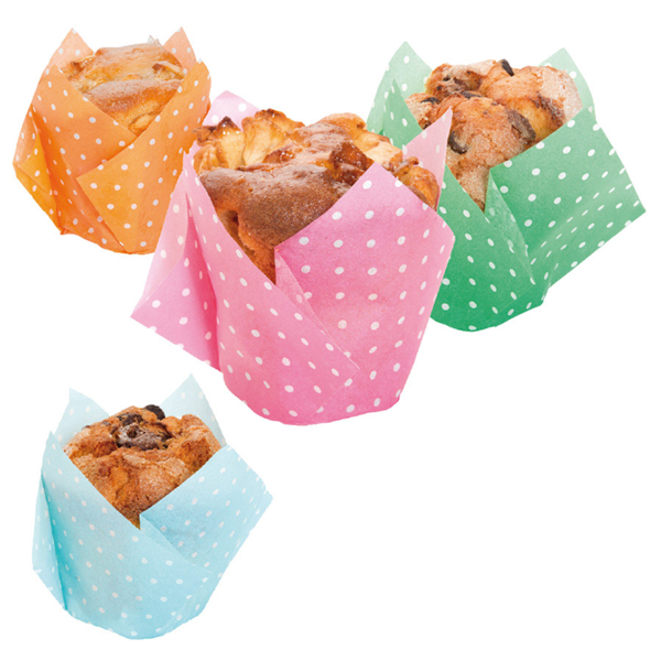 Muffin Cup Tulipe Papier Colorés diamètre 50mm 55x80mm 197.98 C/1000 P/200 -unité-