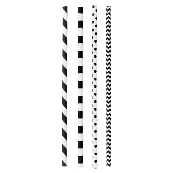 Paille en papier Fantaisie 20cm diamètre 0.6cm 220.24 C/3000 P/250 -unité-