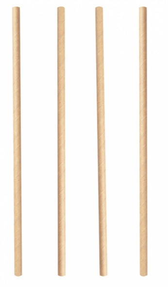 Paille en papier Kraft naturel 20cm diamètre 0.6cm 221.87 C/3000 P/250 -unité-