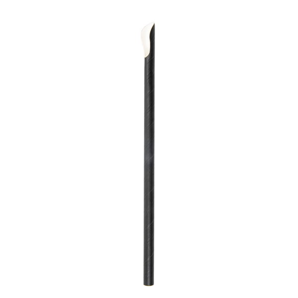 Paille cuillère noire 21cm x 0,8cm Ref 227.99 P/100 -unité-